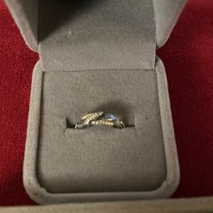 Toe Ring Antique, Silver, Striped Leaf Design